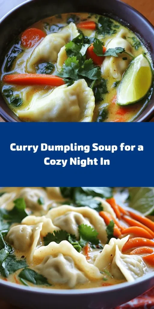 Warm up with this delightful Heavenly Curry Dumpling Soup! Made with tender, flavorful dumplings stuffed with green onions and cilantro, this soup features a creamy coconut broth infused with curry paste, vibrant veggies, and a splash of lime. It's the perfect dish for chilly evenings or whenever you're craving comfort. Easy to make and oh-so-satisfying, this recipe serves four and is ready in just an hour. Give it a try and enjoy a burst of flavors in every bite!