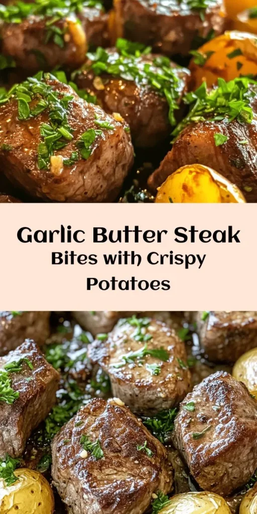 Indulge in this mouthwatering Garlic Butter Steak Bites and Potatoes recipe that’s perfect for any dinner! Juicy sirloin steak cubes are seared to perfection and tossed in a rich garlic butter sauce infused with fresh herbs like rosemary and thyme. Paired with golden roasted baby potatoes, this dish is easy to make and bursting with flavor. Ready in just 35 minutes, it’s a delightful meal that will impress your family and friends!