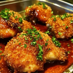 Baked Crunchy Hot Honey Chicken is not just another chicken dish; it’s a culinary experience that beautifully marries the contrasting flavors of heat and sweetness. Imagine succulent pieces of chicken, marinated to perfection, coated in a crunchy golden crust, and drizzled with a tantalizing hot honey glaze. This dish is a feast for the senses, offering a delightful crunch with every bite, paired with a spicy kick that lingers in the best way possible. It’s a recipe that stands out for its bold flavors and satisfying textures, making it an ideal centerpiece for family dinners or lively gatherings with friends.