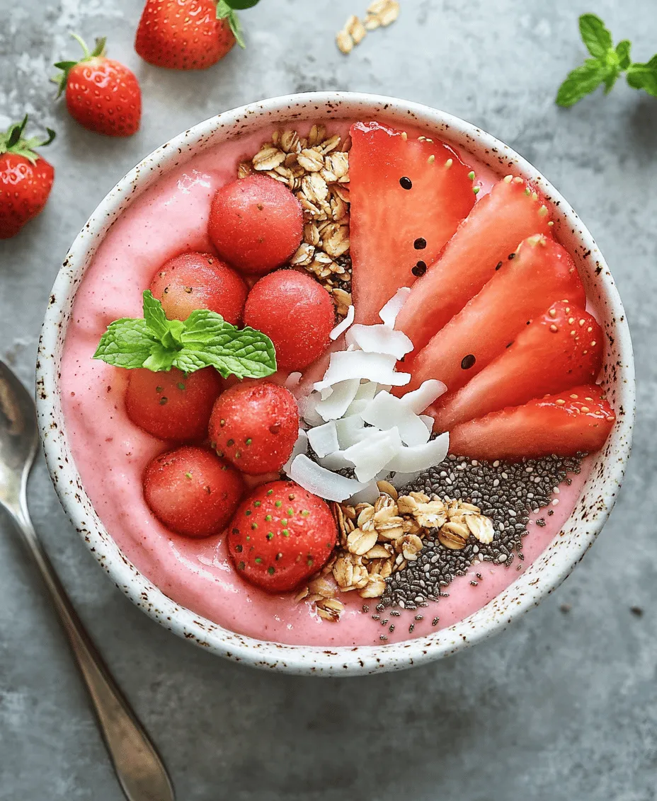 In recent years, smoothie bowls have taken the health and wellness community by storm, emerging as a vibrant and nutritious way to kickstart the day or recharge after a workout. These delightful bowls offer not only a feast for the eyes but also a wealth of health benefits packed into one delicious serving. The Refreshing Watermelon and Strawberry Smoothie Bowl stands out as an exceptional option for those looking to combine taste with nutrition. This recipe is not only a refreshing treat but also a powerhouse of hydration and essential nutrients, making it the perfect companion for warm days or post-exercise recovery.