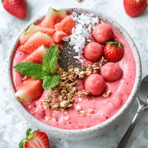 In recent years, smoothie bowls have taken the health and wellness community by storm, emerging as a vibrant and nutritious way to kickstart the day or recharge after a workout. These delightful bowls offer not only a feast for the eyes but also a wealth of health benefits packed into one delicious serving. The Refreshing Watermelon and Strawberry Smoothie Bowl stands out as an exceptional option for those looking to combine taste with nutrition. This recipe is not only a refreshing treat but also a powerhouse of hydration and essential nutrients, making it the perfect companion for warm days or post-exercise recovery.