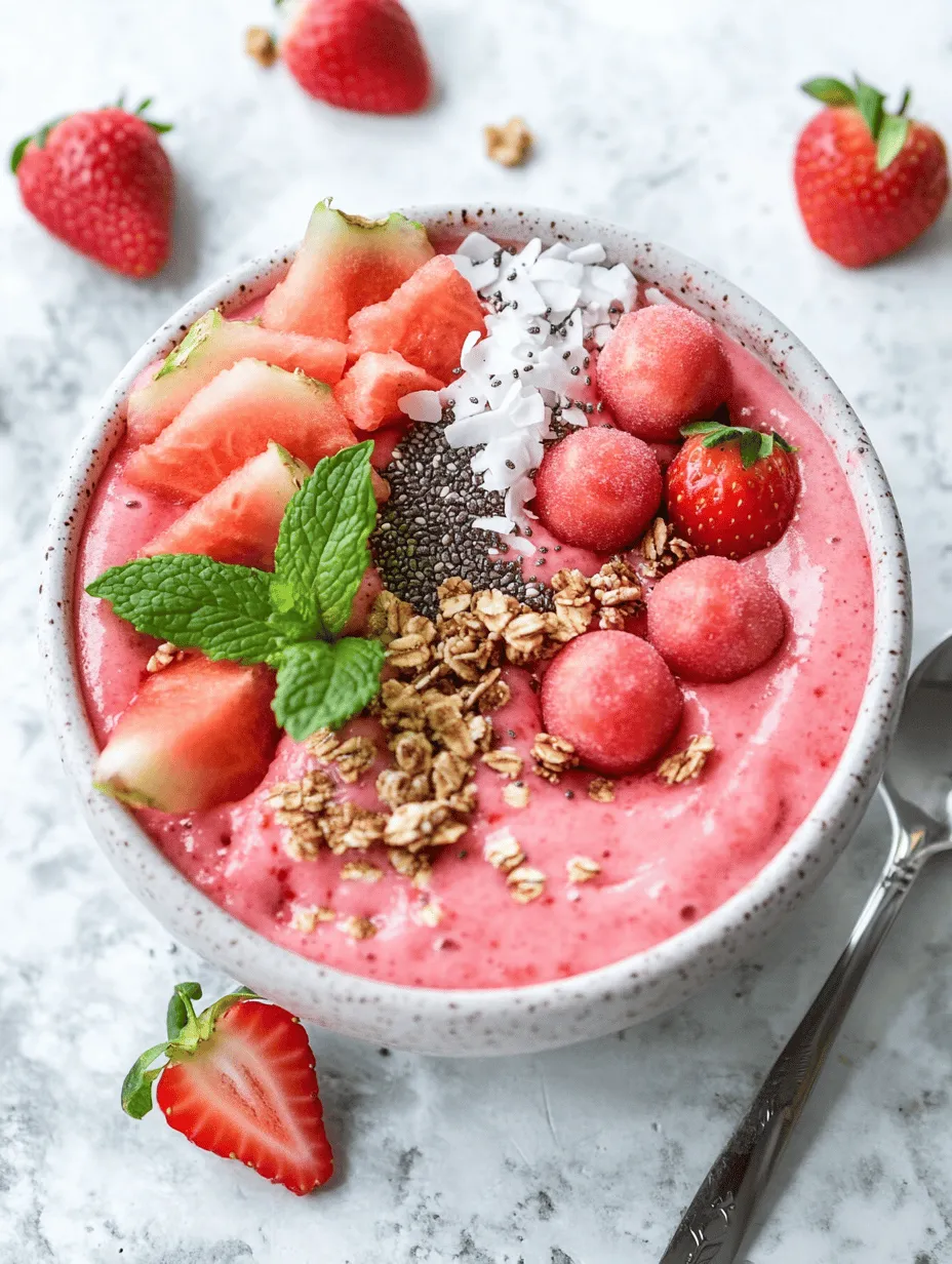 In recent years, smoothie bowls have taken the health and wellness community by storm, emerging as a vibrant and nutritious way to kickstart the day or recharge after a workout. These delightful bowls offer not only a feast for the eyes but also a wealth of health benefits packed into one delicious serving. The Refreshing Watermelon and Strawberry Smoothie Bowl stands out as an exceptional option for those looking to combine taste with nutrition. This recipe is not only a refreshing treat but also a powerhouse of hydration and essential nutrients, making it the perfect companion for warm days or post-exercise recovery.