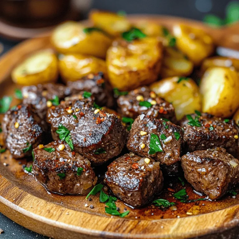 Sizzling Garlic Butter Steak Bites & Crispy Potatoes is not just a meal; it's a culinary experience that brings together the rich flavors of tender steak and the comforting taste of crispy potatoes. This dish is perfect for those who appreciate the art of cooking yet find themselves pressed for time during busy weekdays. Whether you're preparing a quick dinner for your family or impressing guests with a delightful dish, these steak bites paired with crispy potatoes provide a delicious solution that balances protein and comfort food beautifully.