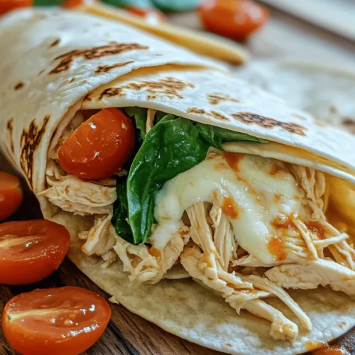 In the realm of quick and delicious meals, Cheesy Garlic Chicken Wraps stand out as a delightful option that brings together the irresistible flavors of garlic, cheese, and tender chicken, all wrapped snugly in a soft tortilla. This recipe not only delivers comfort with every bite but also showcases the versatility that wraps can offer. Whether you’re looking for a hearty lunch, a fulfilling dinner, or a convenient snack, these wraps cater to all occasions with ease and satisfaction.