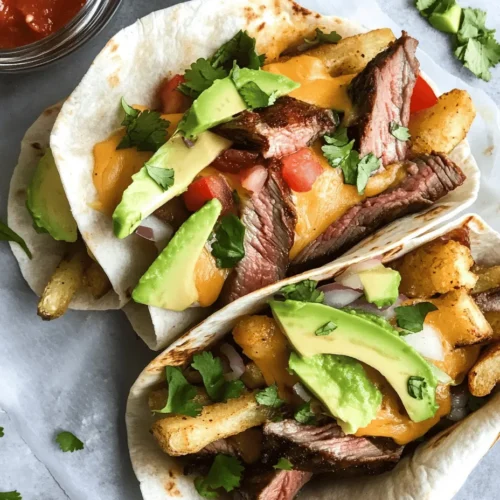Are you ready to embark on a culinary adventure that promises to satisfy your cravings for bold flavors and hearty ingredients? Look no further than the Steak & Cheese Dirty Fry Burritos! This indulgent dish combines seasoned steak, creamy cheeses, and crispy fries, all enveloped in a warm tortilla, creating a flavor explosion that is perfect for any occasion. Whether you’re hosting a casual get-together or simply treating yourself to a comforting meal, these burritos are sure to impress.