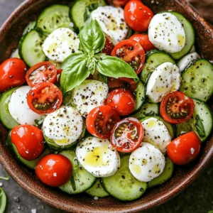Exploring the world of salads opens up a refreshing avenue for healthy eating, and the Refreshing Cucumber Caprese Salad is a perfect example. This vibrant dish brings together the crispness of cucumbers, the sweetness of cherry tomatoes, and the creaminess of fresh mozzarella, all enhanced by aromatic basil and a drizzle of olive oil. As summer approaches, the demand for light and refreshing meals rises, and this salad serves as the ideal companion for backyard barbecues, picnics, or even a simple lunch at home. In this article, we delve into the nuances of this simple yet delightful recipe, highlighting its ingredients, preparation, and the benefits of incorporating it into your daily meals.