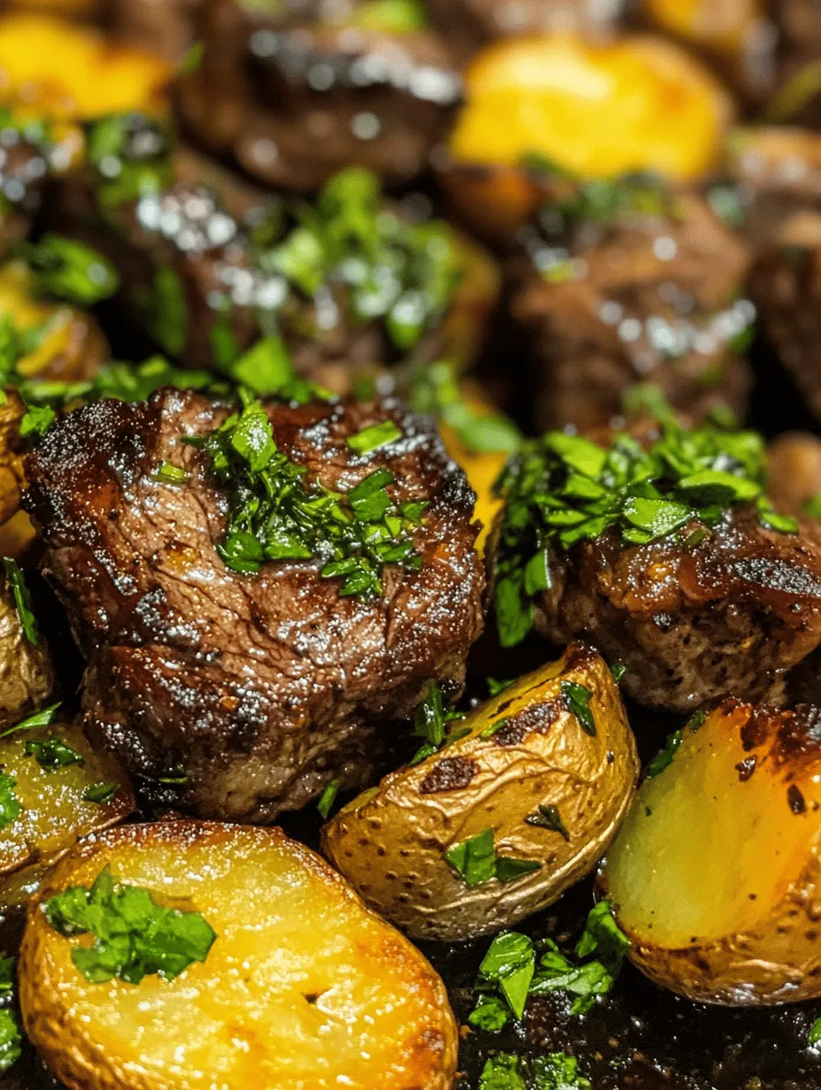 If you’re looking for a dish that promises comfort, flavor, and ease of preparation, look no further than Garlic Butter Steak Bites and Crispy Potatoes. This delightful combination showcases tender, juicy steak bites enveloped in a rich garlic butter sauce, paired with perfectly roasted crispy potatoes. The dish is not only a feast for the taste buds but also a visual delight, making it an excellent choice for both weeknight dinners and special gatherings.