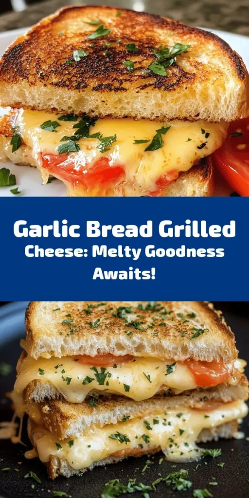 Indulge in the ultimate comfort food with this Garlic Bread Grilled Cheese recipe! Thick-cut sourdough meets a flavorful garlic butter spread, perfectly crisped to golden perfection. Melted cheddar and mozzarella create a gooey cheese experience that’s hard to resist. For an extra kick, add sliced tomatoes or crispy bacon. Ideal for a quick lunch or cozy dinner, this easy recipe brings warmth and satisfaction in every bite. Enjoy your cheesy delight!