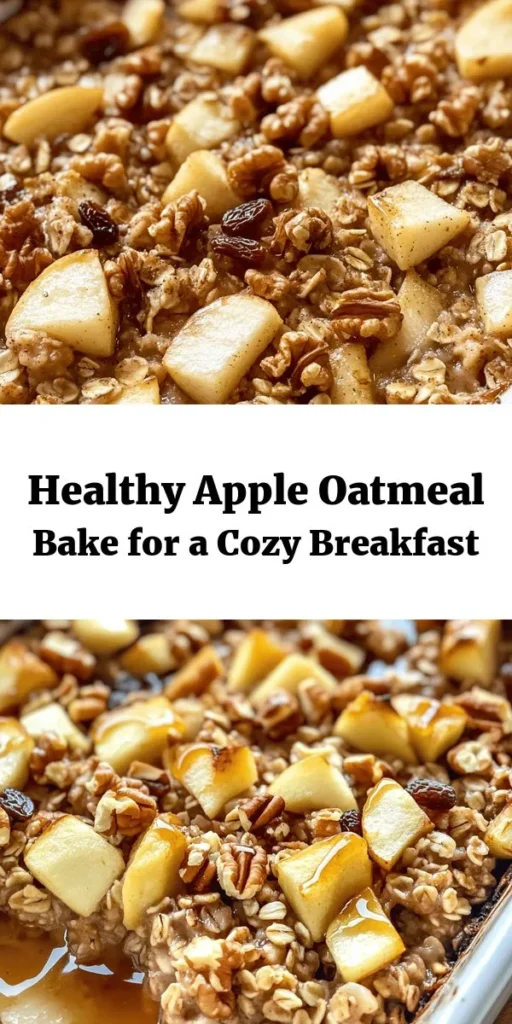 Start your day with this irresistible healthy apple oatmeal breakfast bake! Bursting with flavors from fresh apples, warm cinnamon, and wholesome oats, this simple recipe combines almond milk, applesauce, and a touch of maple syrup for natural sweetness. Perfect for meal prep, it serves 8 and is ready in under an hour. Top it off with walnuts and raisins for added crunch and flavor. Enjoy a warm slice for breakfast or a nutritious snack throughout the week!