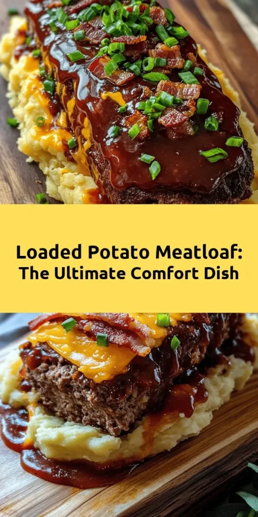 Looking to impress your family at dinner? Try this Ultimate Loaded Potato Meatloaf Recipe! Combining ground beef or turkey with creamy mashed potatoes, cheddar cheese, and crispy bacon, this dish is bursting with flavor. Easy to make and perfect for using up leftovers, simply mix, shape, and bake for a comforting meal. Top it off with barbecue sauce and enjoy the deliciousness. Ideal for any night of the week!